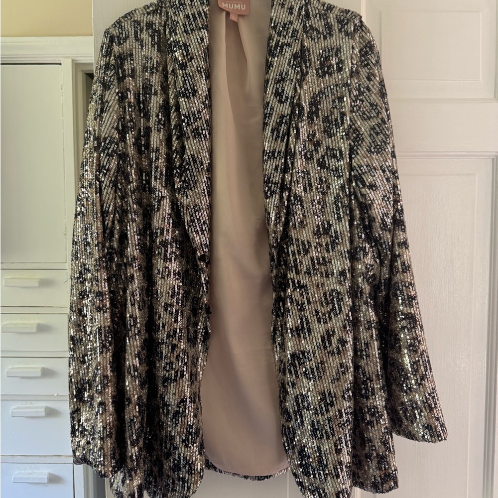 Show Me Your MuMu Black and Silver Sequin Blazer